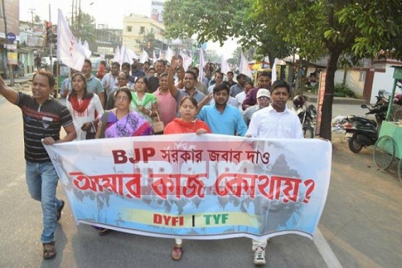 Along with Delhi movement of 'Where is My Job', protest organized in Tripura 